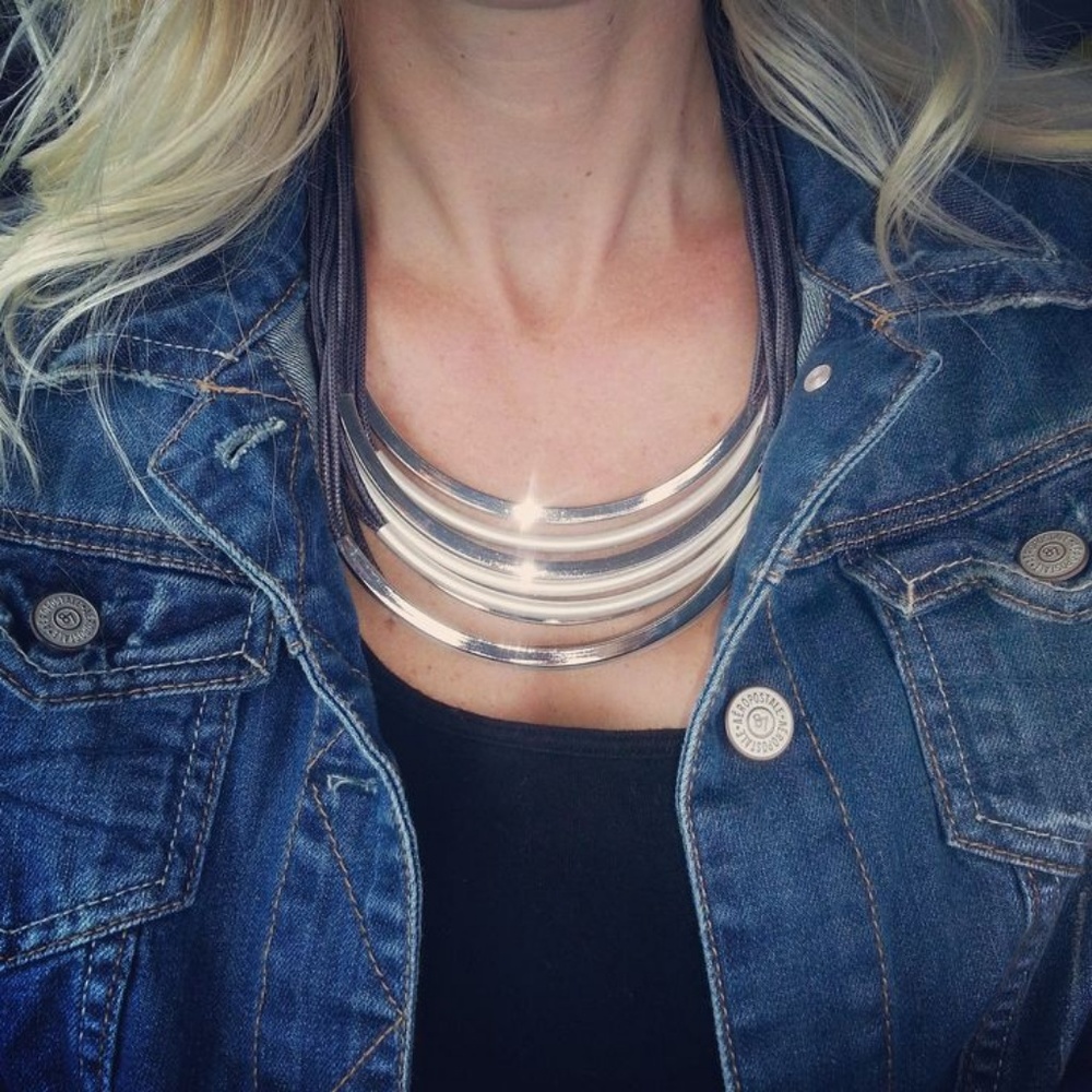 Edgy Lia Sophia Zip Line  Necklace by Tony Ann!